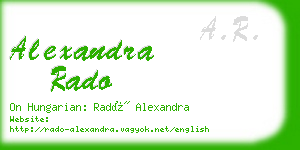 alexandra rado business card